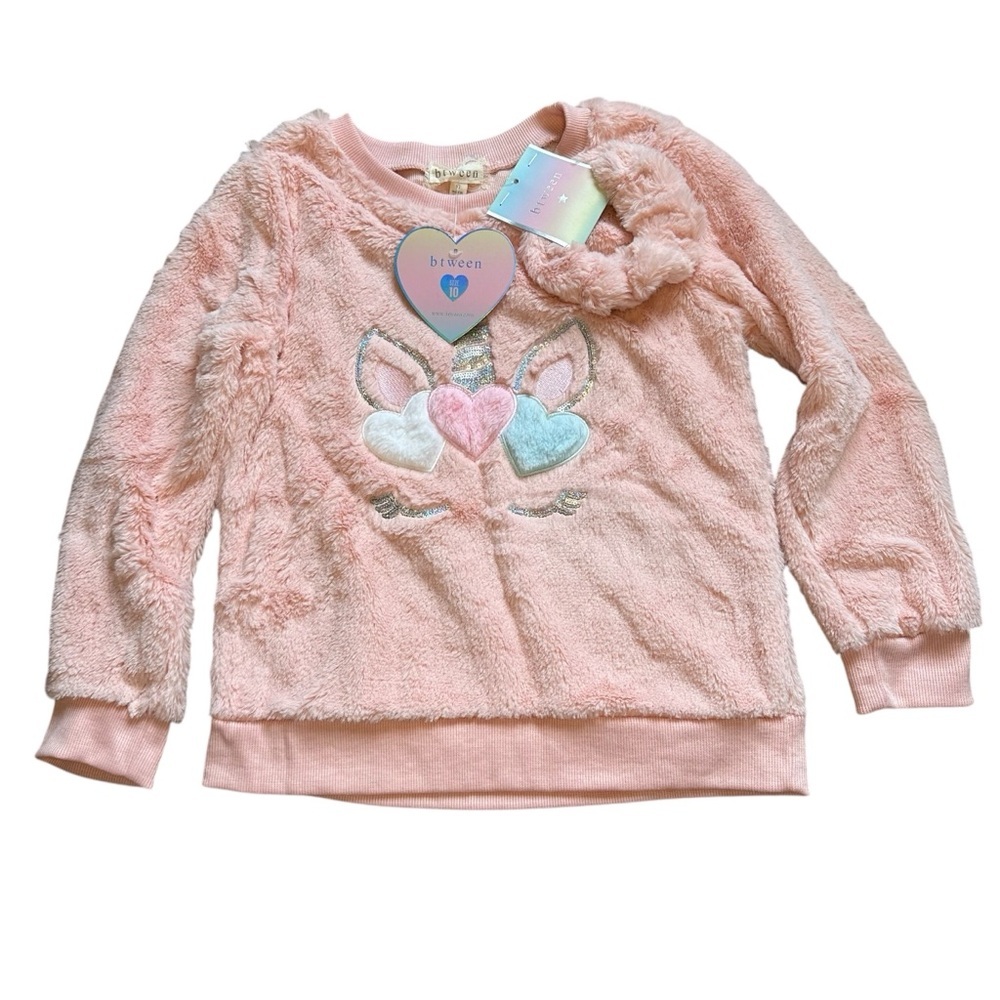 Btween Brand Unicorn Sweatshirt with Matching Scrunchie – New with Tags Size 10
